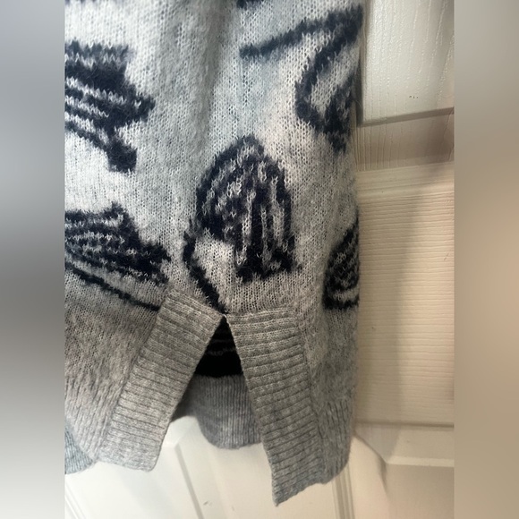 Loft Grey And Navy Tulip Cardigan - Picture 4 of 5